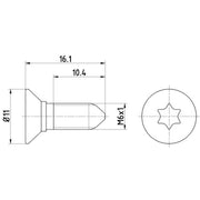 Textar 2 x Rear Brake Disc Bolt TPM0008