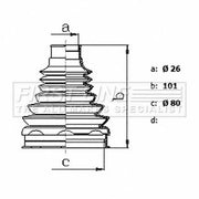 First Line Drive Shaft Bellow Kit Front Left Thermoplast FCB6442