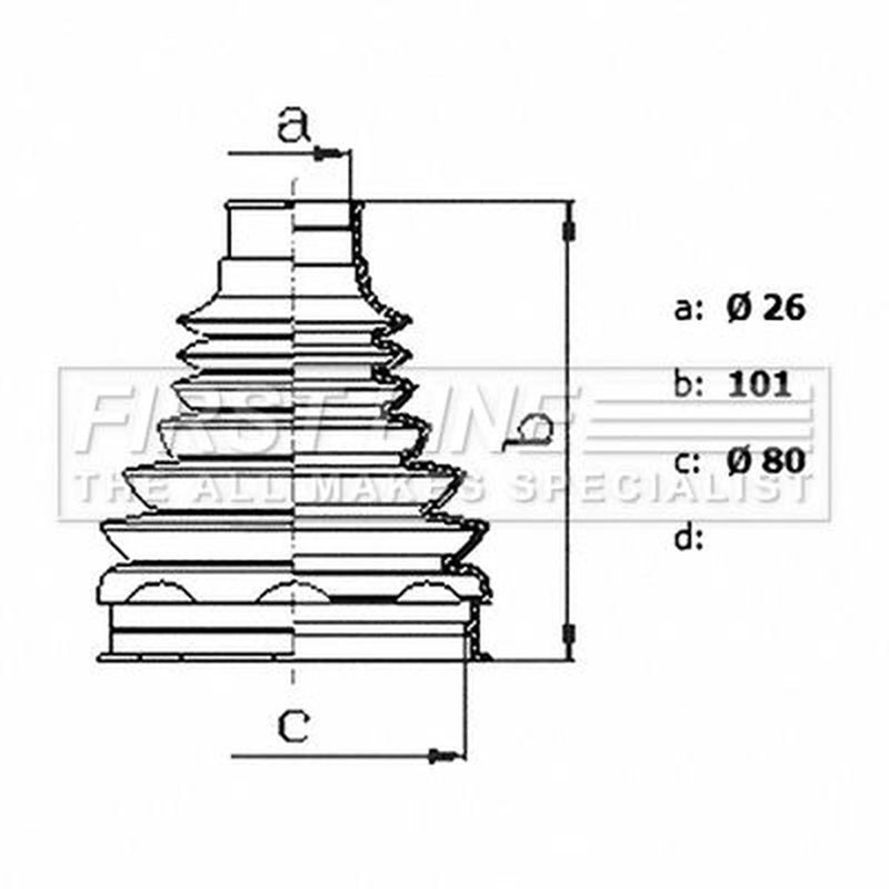 First Line Drive Shaft Bellow Kit Front Left Thermoplast FCB6442