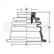 First Line Drive Shaft Bellow Kit Front Left FCB2542