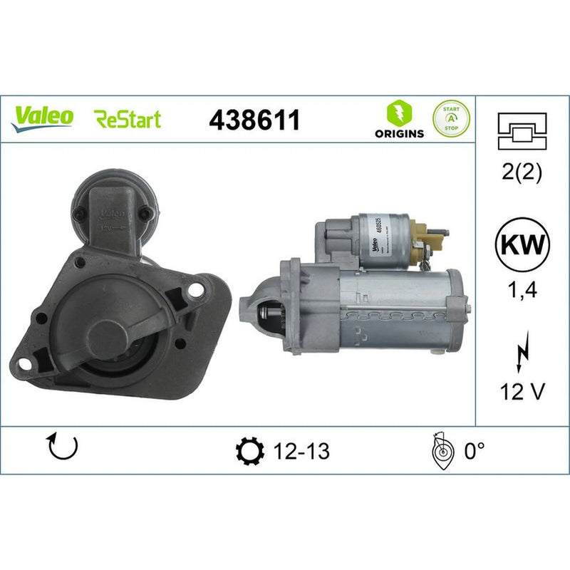 Valeo Starter Motor 12V 1.4kW 13 Teeth 438611