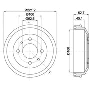 Mintex Brake Drum Assembly Rear MBD377