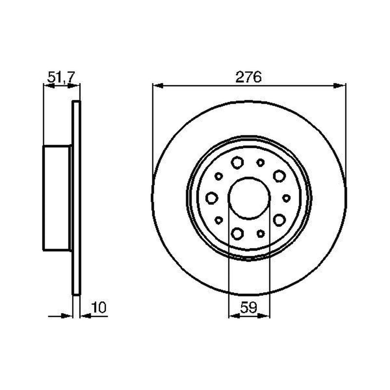 Bosch 2 x Solid Rear Brake Discs 0 986 478 463