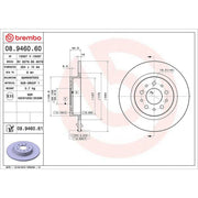 Brembo 2 x Solid Rear Brake Discs 08.9460.61