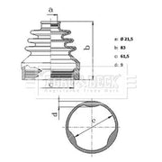 Borg & Beck Drive Shaft Bellow Kit Front Left BCB6156