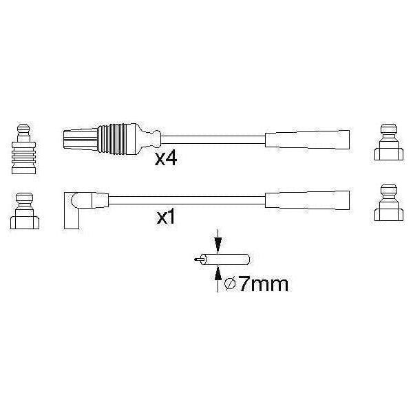 Genuine Bosch Ignition Lead B889 Fits Peugeot 106 - 1.4 - 96-04 0986356889 Bosch  - Town Parts