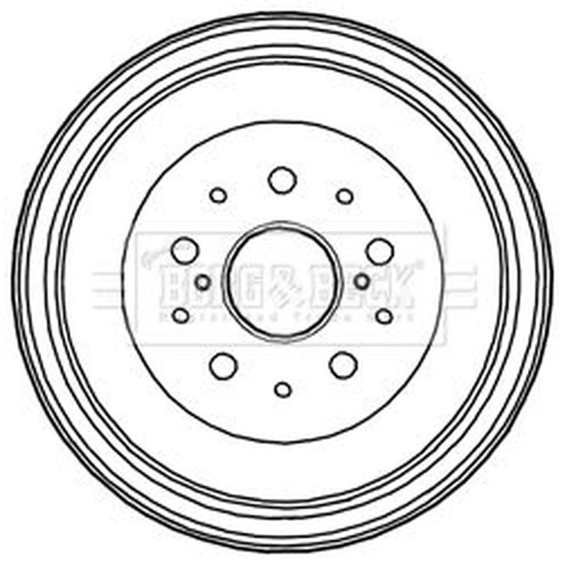 Borg & Beck Brake Drum Assembly Rear BBR7227