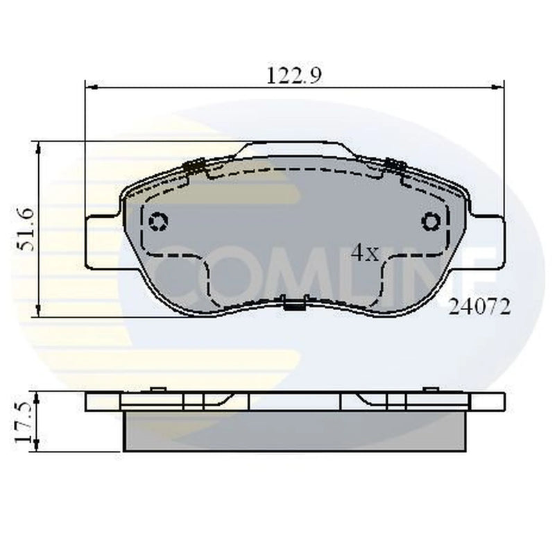Comline 4 x Front Brake Pad Set CBP01600