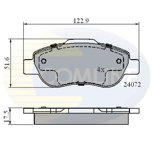 Comline 4 x Front Brake Pad Set CBP01600