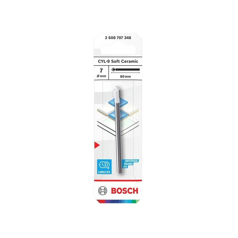 Bosch Powertool Accessories CYL-9 Soft Ceramic Drill Bit 7 x 80mm