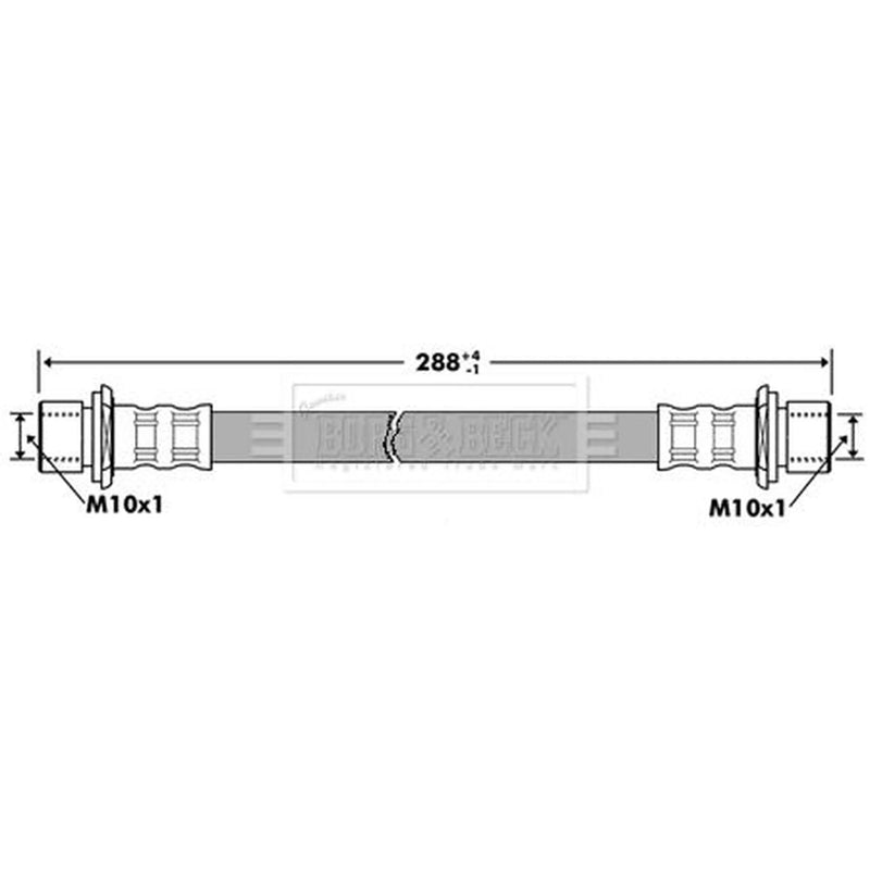 Borg & Beck Brake Hydraulic Hose Line Front Left BBH7283