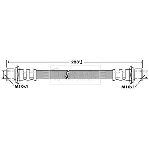 Borg & Beck Brake Hydraulic Hose Line Front Left BBH7283