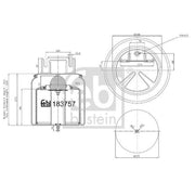 Febi Air Suspension Bellow 258mm Front 183757