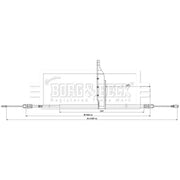 Borg & Beck Handbrake Cable Right Rear BKB3900