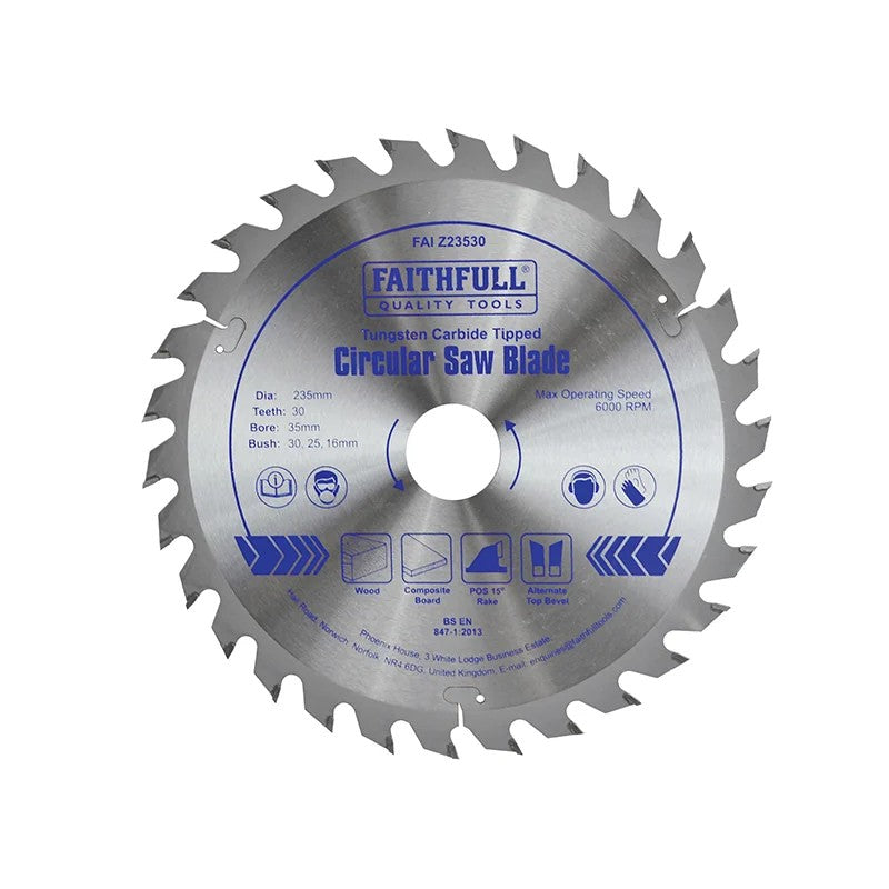 Faithfull TCT Circular Saw Blade 235 x 35mm x 30T POS - FAIZ23530