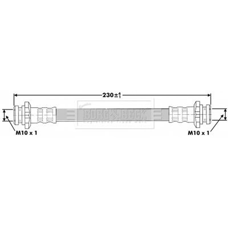 Borg & Beck Brake Hydraulic Hose Line Rear Left BBH6883