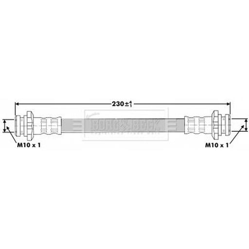 Borg & Beck Brake Hydraulic Hose Line Rear Left BBH6883