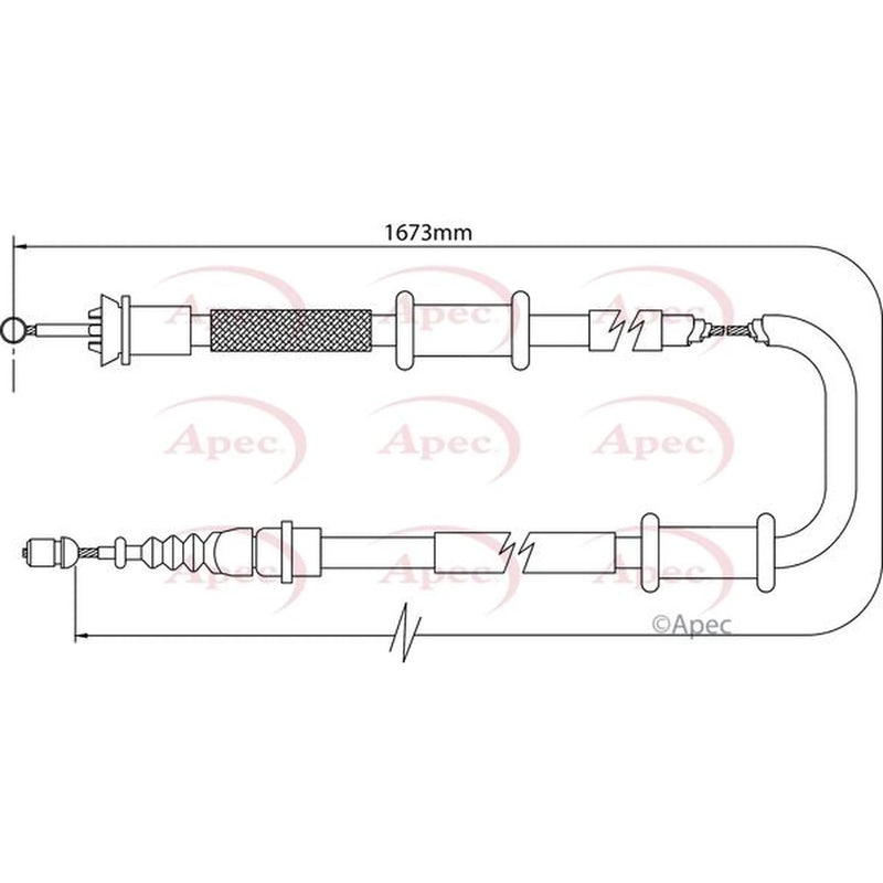 Apec Handbrake Cable Right Rear CAB1112