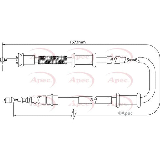 Apec Handbrake Cable Right Rear CAB1112