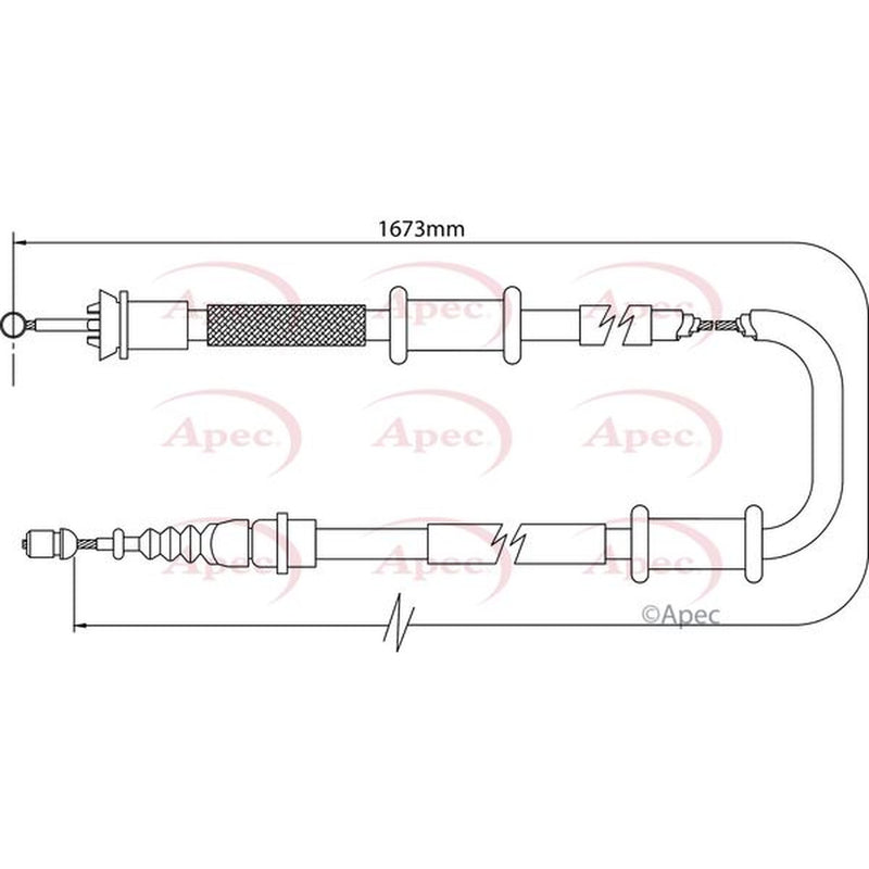 Apec Handbrake Cable Right Rear CAB1112
