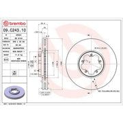 Brembo 2 x Front Brake Discs 09.C243.10