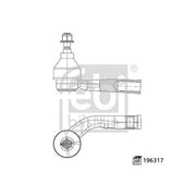 Febi Steering Tie Rod End Ball Joint Front Left 196317