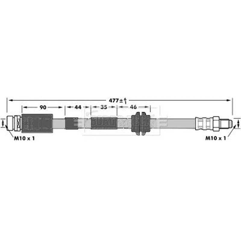 Borg & Beck Brake Hydraulic Hose Line Front Left BBH6985