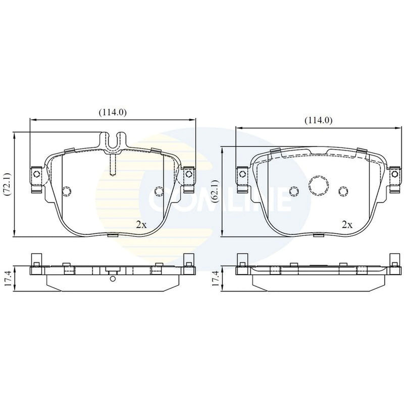 Comline 4 x Rear Brake Pad Set CBP02452