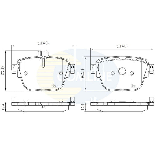 Comline 4 x Rear Brake Pad Set CBP02452