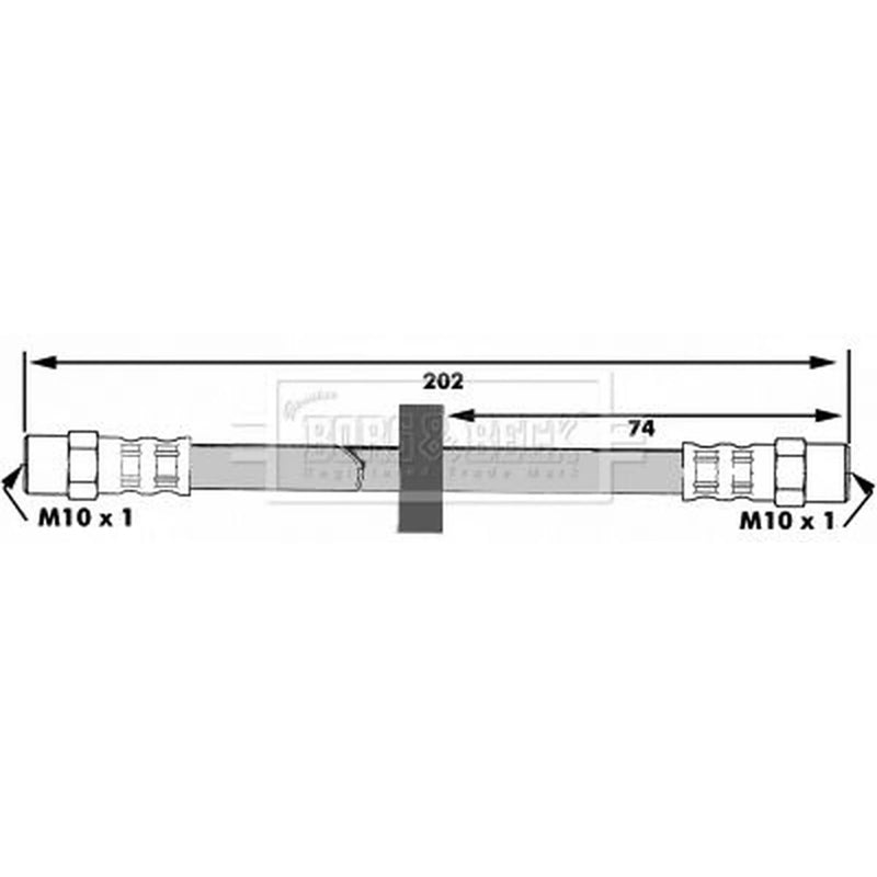Borg & Beck Brake Hydraulic Hose Line Rear Left BBH6024