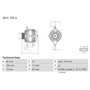 Bosch Car Alternator 12V 0 986 085 290