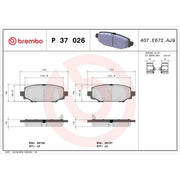 Brembo 4 x Rear Brake Pad Set P37026