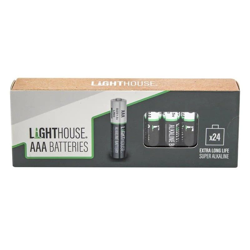 Lighthouse AAA LR03 Alkaline Batteries 1120 mAh (Pack 24) - L/HBATAAA24