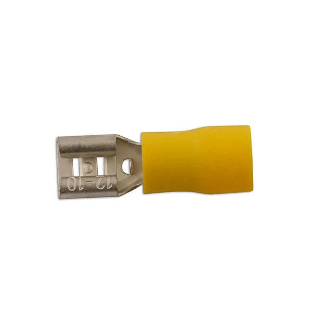 Connect Yellow Female Fully Ins. Push-On 100pc 6.3-9.5mm