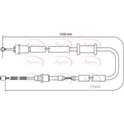 Apec Handbrake Cable Right Rear CAB1159