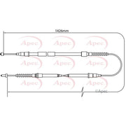 Apec Handbrake Cable Left Rear CAB1468