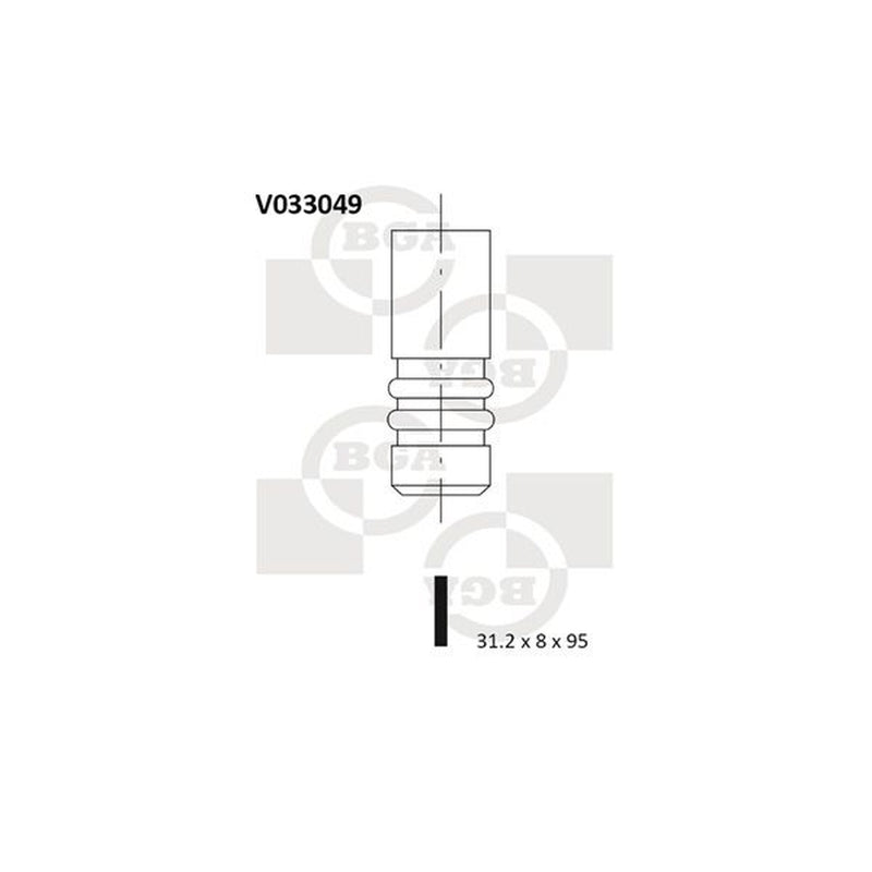 BGA Engine Exhaust Valve 31mm Head V033049