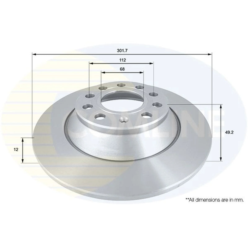 Comline 2 x Solid Rear Brake Discs ADC1471