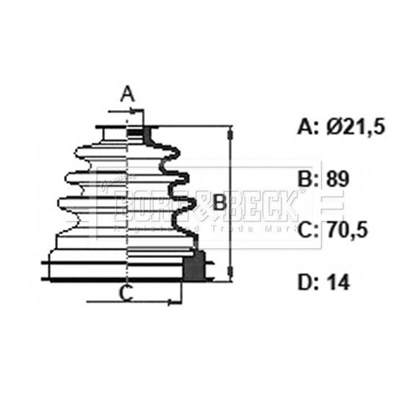 Borg & Beck Drive Shaft Bellow Kit Front Left BCB6357