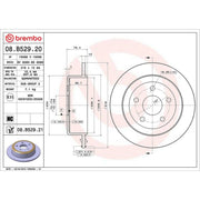 Brembo 2 x Solid Rear Brake Discs 08.B529.21