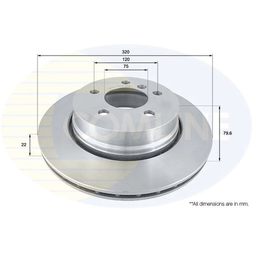 Comline 2 x Internally Vented Rear Brake Discs ADC1720V