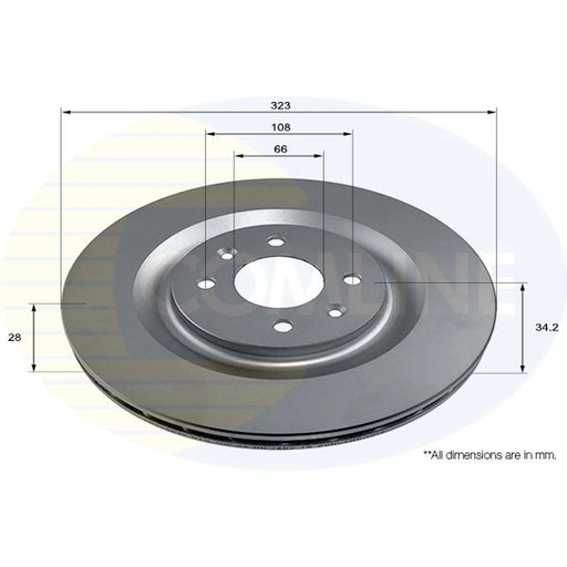 Comline 2 x Internally Vented Front Brake Discs ADC2854V