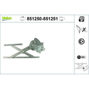 Valeo Electric Window Regulator Lifter Left Front 851250