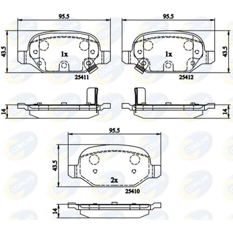 Comline 4 x Rear Brake Pad Set CBP31559