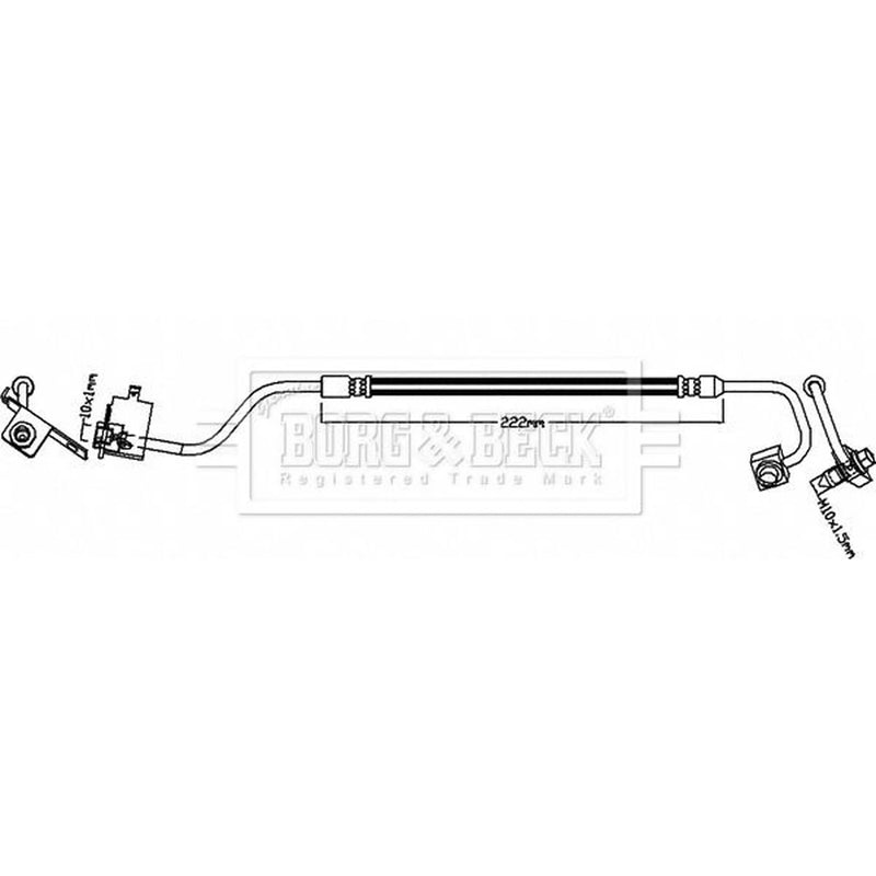 Borg & Beck Brake Hydraulic Hose Line Rear Left BBH8629