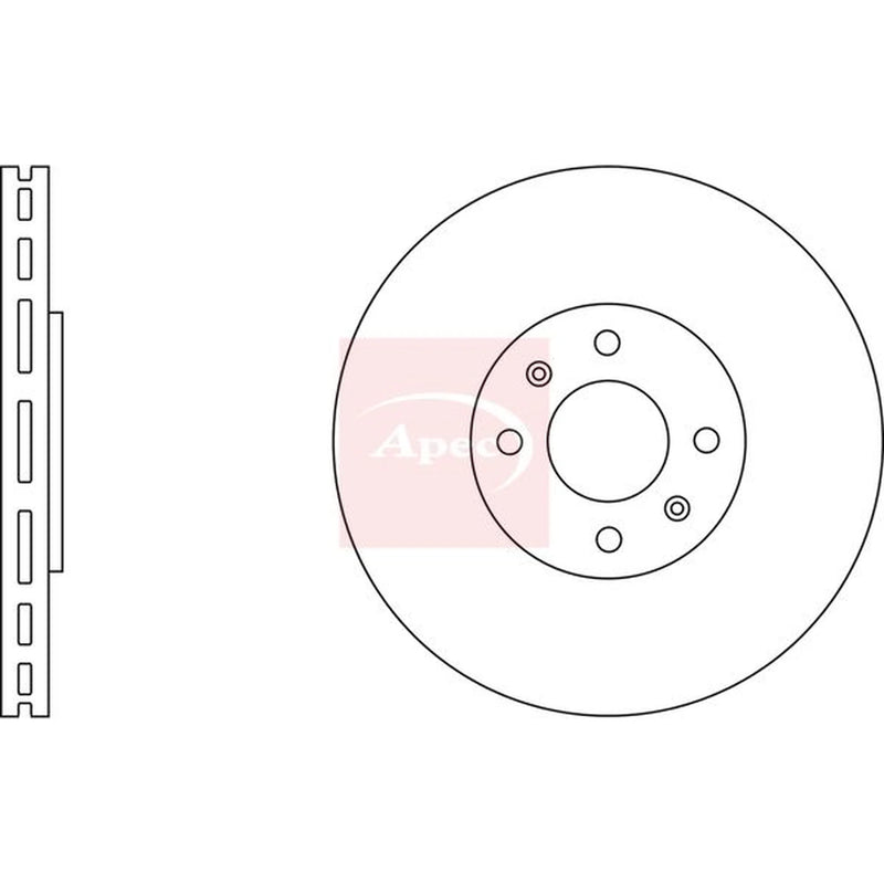 Apec 2 x Vented Front Brake Discs DSK2301