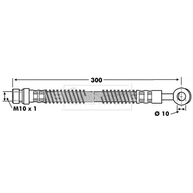 Borg & Beck Brake Hydraulic Hose Line Front Left BBH7470