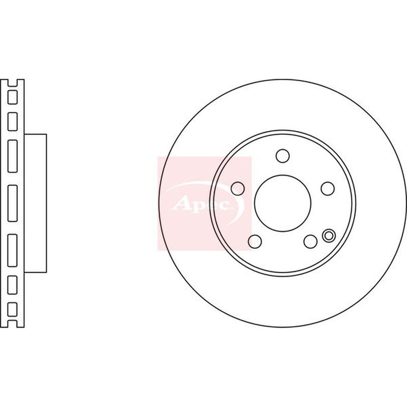 Apec 2 x Vented Front Brake Discs DSK2195