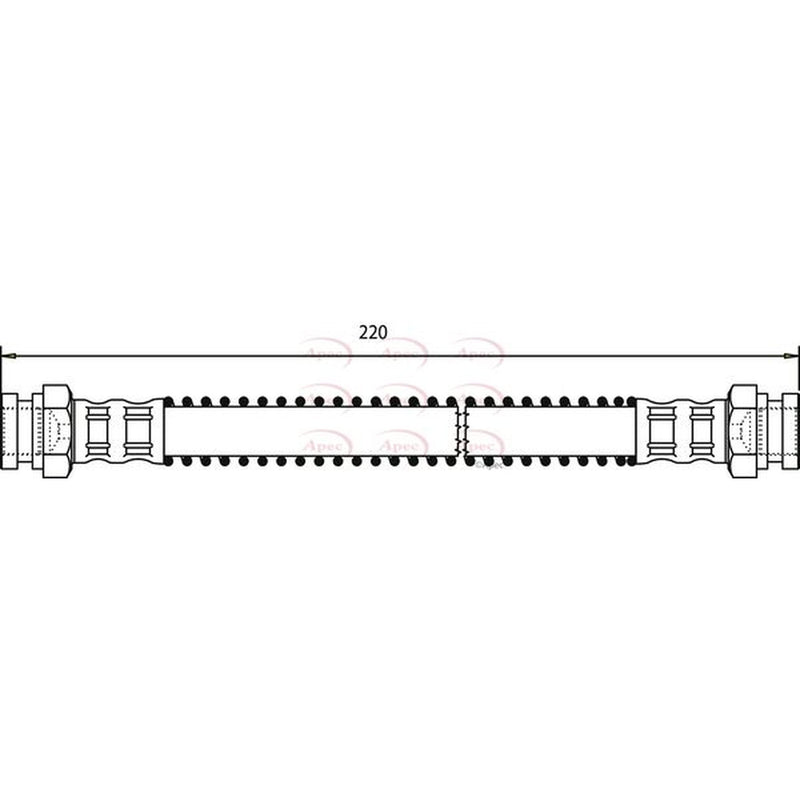Apec Brake Hydraulic Hose Line Rear Left HOS3443
