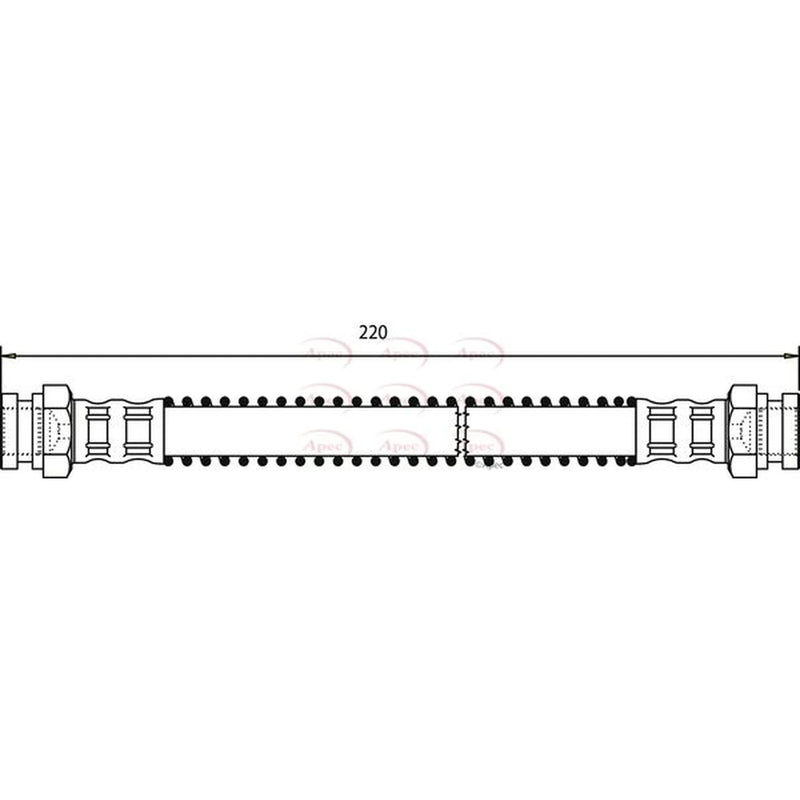 Apec Brake Hydraulic Hose Line Rear Left HOS3443